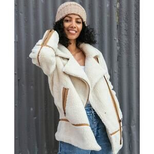 FAHERTY COAT LONG SPRING WINTER FAUX FUR SUEDE TEDDY SHERPA SHEARLING LONGLINE